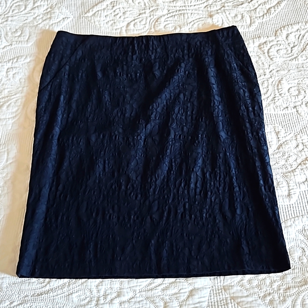Navy pencil skirt